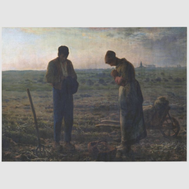 The Angelus, Jean-Francois Millet, 1857-1859 Seidenpapier (Vorderseite)