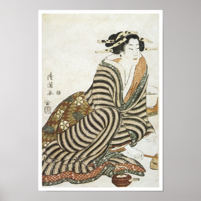 The Angry Drinker, Kiyomitsu II, 1830 Poster (Vorne)