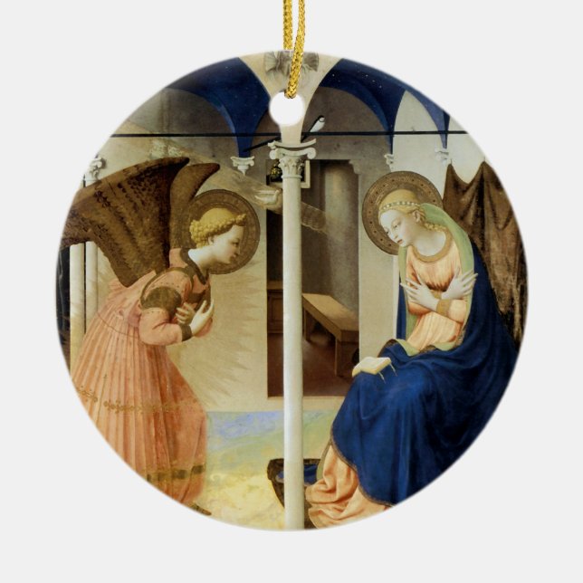 The Annunciation by Fra Angelico Keramik Ornament (Vorne)