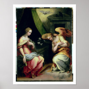 The Annunciation (oil on panel) 3 Poster