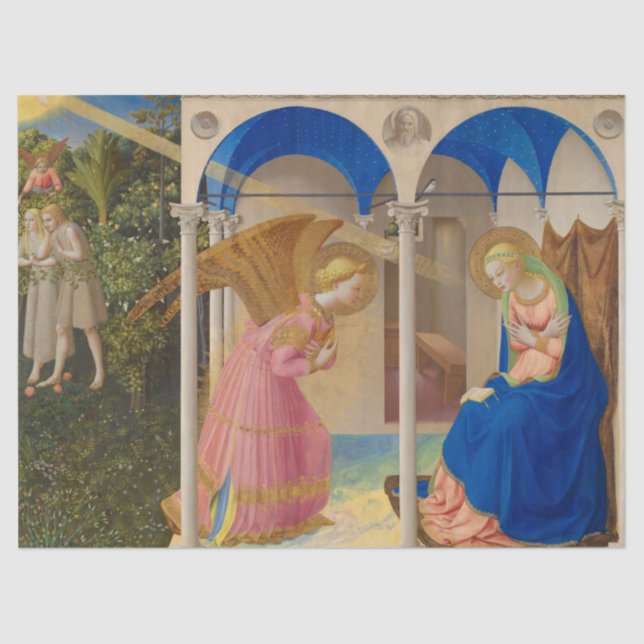 The Annunitation by Fra Angelico Seidenpapier (Vorderseite)