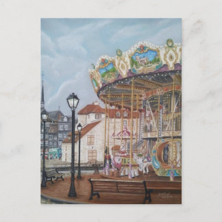 The Antique Carousel in Honfleur, Norandy, Frankre Postkarte