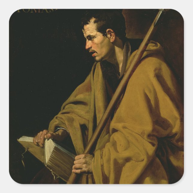 The Apostle St. Thomas, c.1619-20 Quadratischer Aufkleber (Vorderseite)