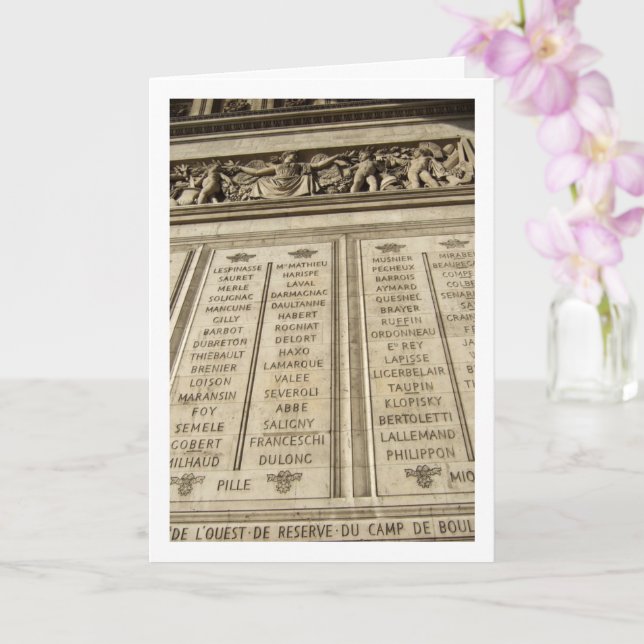 The Arc de Triomphe Memorial, Paris, Frankreich Karte (Orchidee)