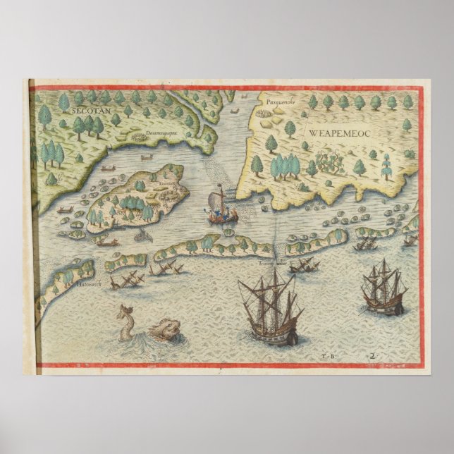 The arrival of the Englishmen in Virginia Poster (Vorne)