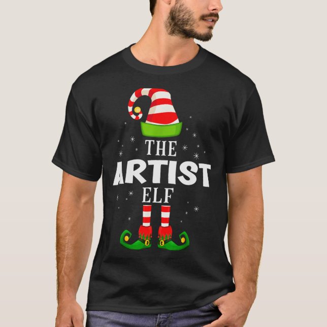 The Artist Elf Christmas Pjs Matching Pajama  T-Shirt (Vorderseite)