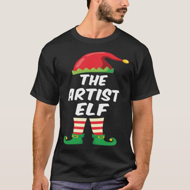 The Artist Elf Family Matching Funny Christmas Cos T-Shirt (Vorderseite)