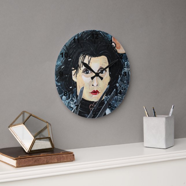 The Artist Painting by Alfred Fox Große Wanduhr (Büro)