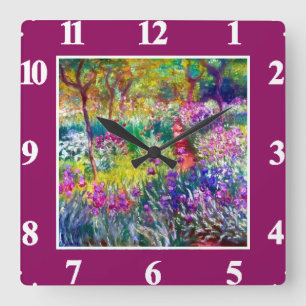 The Artist’s Garden in Giverny Quadratische Wanduhr