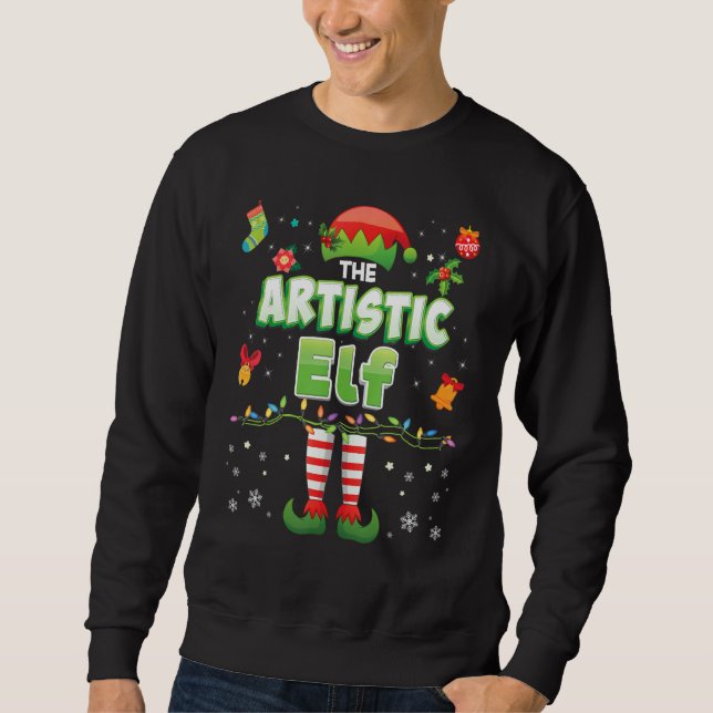 The Artistic Elf Matching Family Merry Christmas S Sweatshirt (Vorderseite)