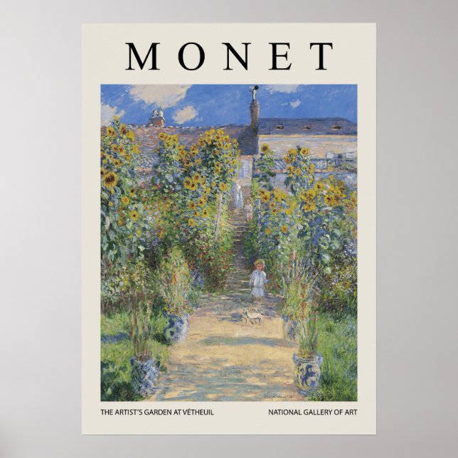 The Artists Garden At Vetheuil Poster (Vorne)