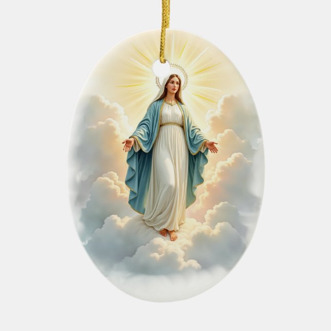 The Assumption of Mary God's Peace and Blessings Keramik Ornament (Vorne)