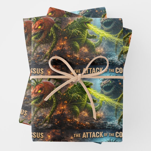 The attack of the Colossus mutant veggie flat wrap Geschenkpapier Set (Beispiel)