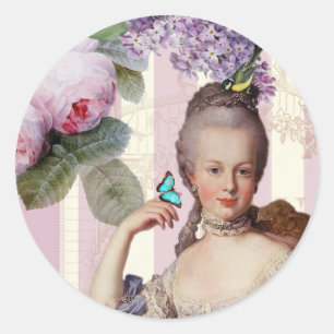Thé au Petit Trianon - Rose - Alt-Design Runder Aufkleber