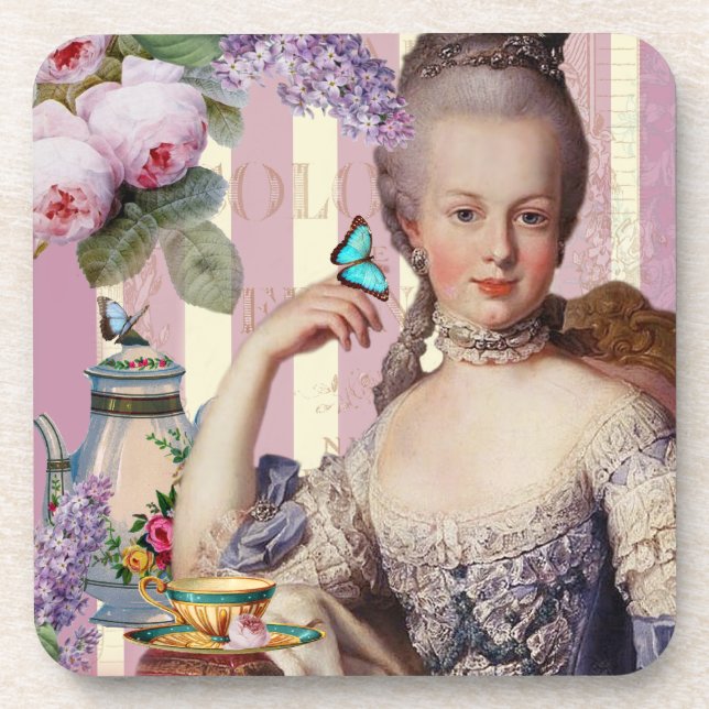 Thé au Petit Trianon - Rose Untersetzer (Vorderseite)