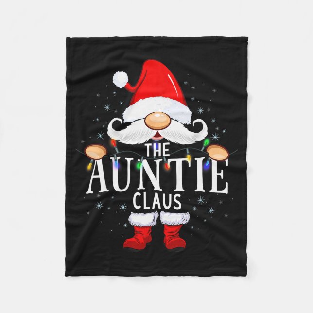 The Auntie Claus Christmas Matching Pajama  Fleecedecke (Vorderseite)
