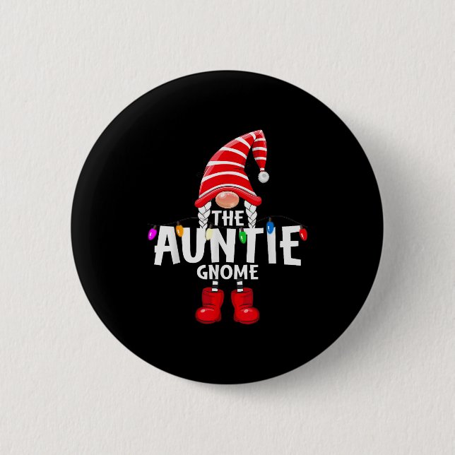 The Auntie Gnome Christmas Matching Pajama  Button (Vorderseite)