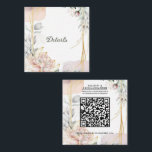 The Aureate Frame Floral Greenery Wedding Details Quadratische Visitenkarte<br><div class="desc">customize however you want</div>