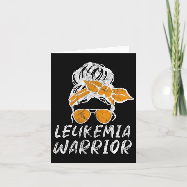 The Awareness Month Messy Bun Retro Frauen Krieger Karte (Vorderseite)