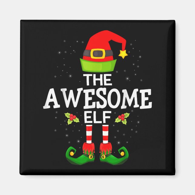 The Awesome Elf Christmas Family Matching Pajama  Magnet (Vorne)