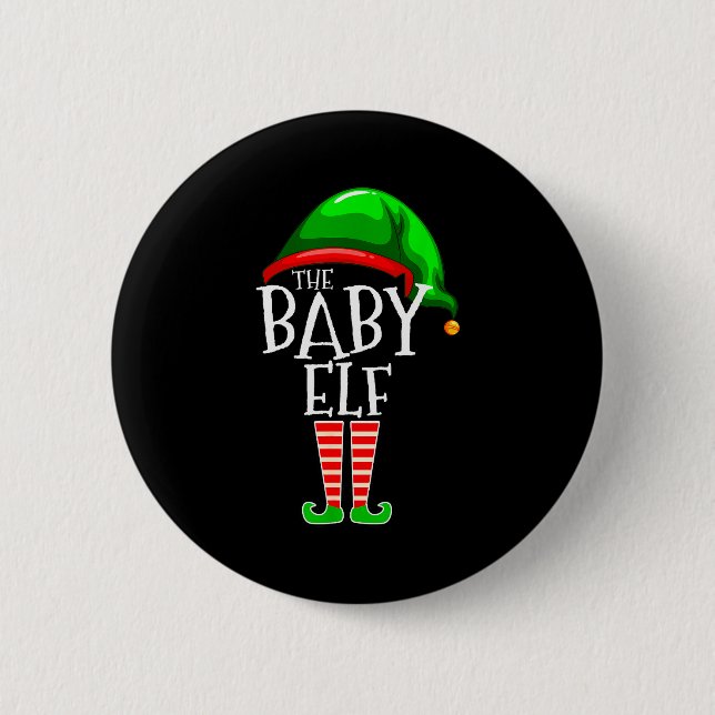 The Baby Elf Group Matching Family Christmas  Button (Vorderseite)