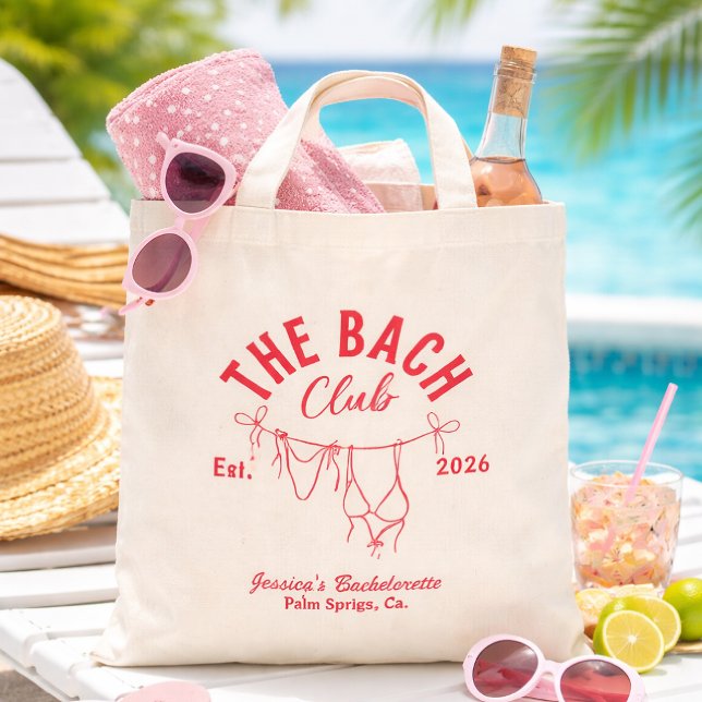 The Bach Club Custom Bachelorette Party Tote Bag  Tragetasche (Von Creator hochgeladen)