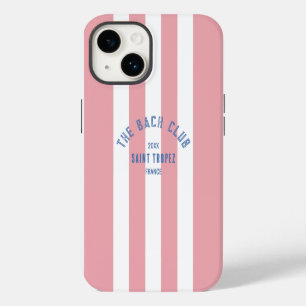 The Bach Club Wappen Rosa Streifen Junggesellinnen iPhone 14 Hülle