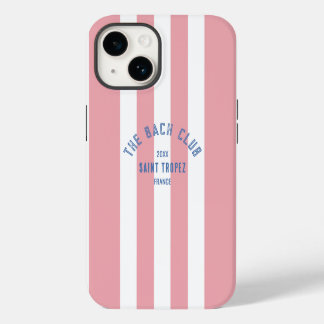 The Bach Club Wappen Rosa Streifen Junggesellinnen iPhone 14 Hülle