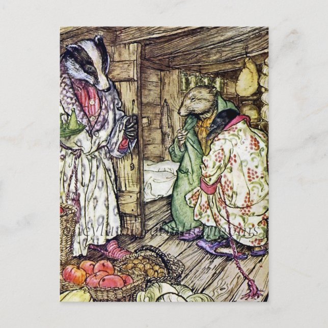 "The Badger's House" von Arthur Rackham Postkarte (Vorderseite)