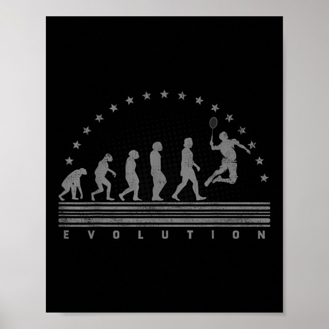The Badminton Evolutions Retro Shuttle Herren Badm Poster (Vorne)
