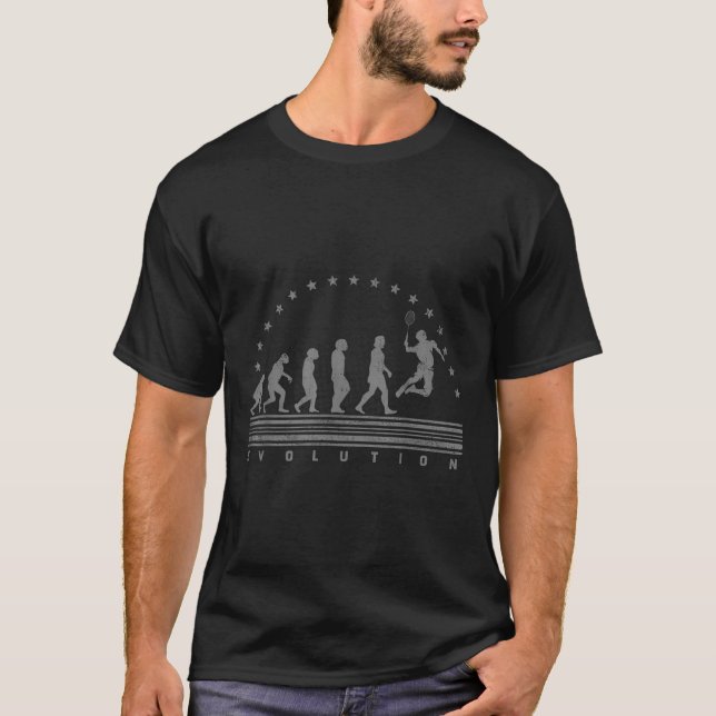 The Badminton Evolutions Retro Shuttle Herren Badm T-Shirt (Vorderseite)
