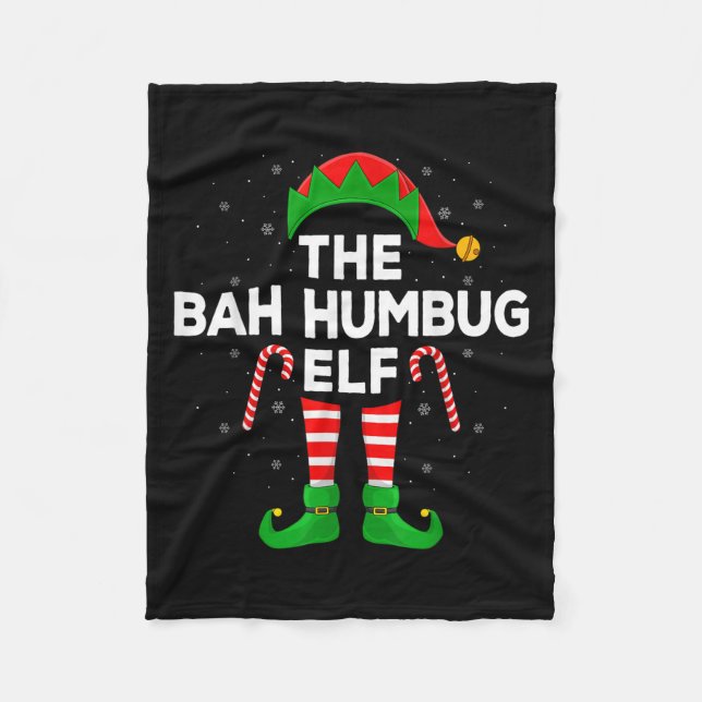 The Bah Humbug Elf Xmas Matching Family Elf Christ Fleecedecke (Vorderseite)
