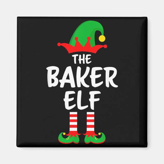 The Baker Elf Matching Family Christmas  Magnet (Vorne)
