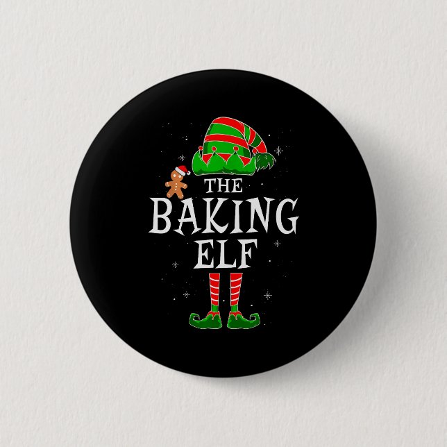 The Baking Elf Group Matching Family Christmas Coo Button (Vorderseite)