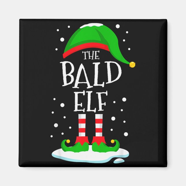 The Bald Elf Christmas Family Matching Xmas Group  Magnet (Vorne)