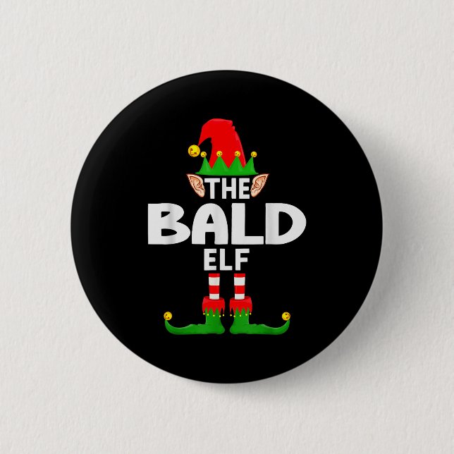 The Bald Elf Family Christmas Pajama Party  Button (Vorderseite)