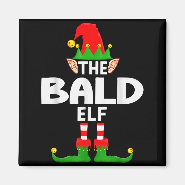 The Bald Elf Family Christmas Pajama Party  Magnet (Vorne)