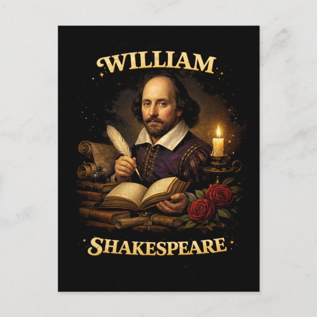 The Bard by Candlelight Postkarte (Vorderseite)