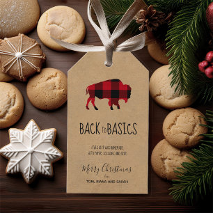 The Basics Buffalo Schwarz und Rot Kariert/Kraft I Geschenkanhänger