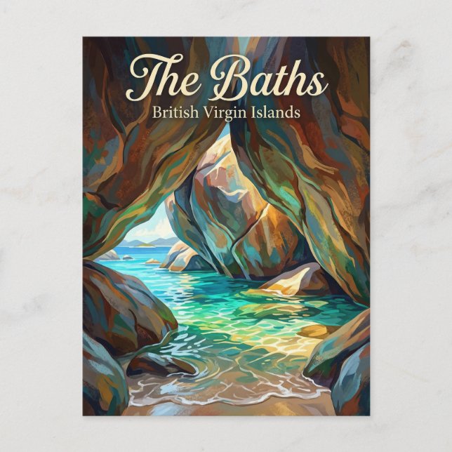 The Baths Britische Jungferninseln Postkarte (Vorderseite)