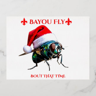 The Bayou Fly says Happy Holidays Folien Feiertagspostkarte