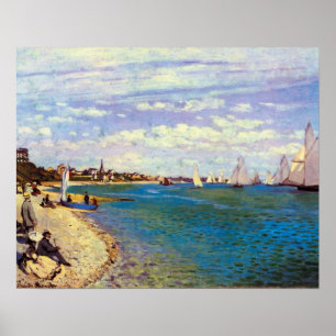 The Beach at Sainte Adresse by Claude Monet Poster