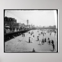 The Beach, Atlantic City New Jersey c1905 Vintag