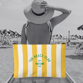 The Beach Club Crest Yellow Cabana Stripe Zubehörtasche