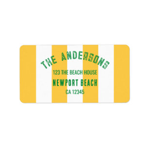 The Beach Club Wappen Yellow Strip Rücksendeadress Adressaufkleber