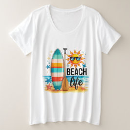 The Beach Life Große Größe T-Shirt