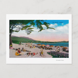 The Beach Scene at Carmel, Kalifornien Postkarte