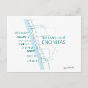 The Beaches of Encinitas Tote Bag - San Diego Postkarte