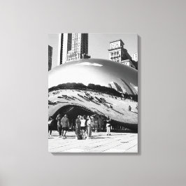 The Bean | Chicago in Schwarz-Weiß-Porträt Leinwanddruck
