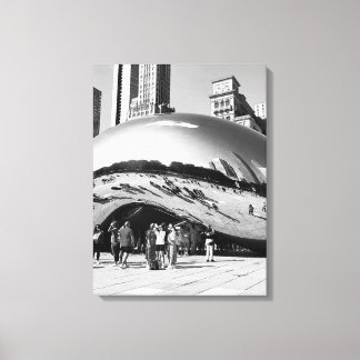 The Bean | Chicago in Schwarz-Weiß-Porträt Leinwanddruck